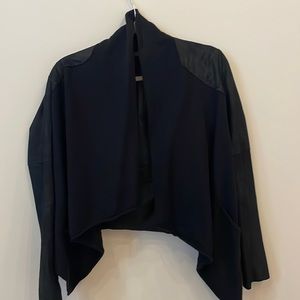 Vince black leather & wool jacket XS